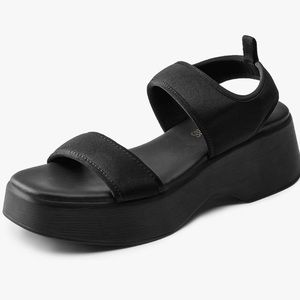 DREAM PAIRS Summer Dressy Platform Sandals, Casual Comfort Low Wedge Chunky Heel